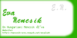 eva mencsik business card